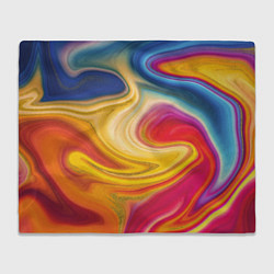 Плед флисовый Цветная волна, цвет: 3D-велсофт