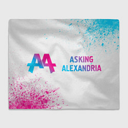 Плед флисовый Asking Alexandria neon gradient style: надпись и с, цвет: 3D-велсофт