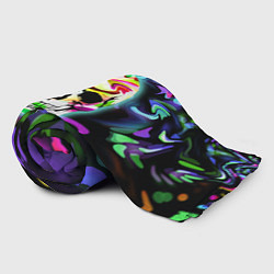 Плед флисовый Цветной череп, цвет: 3D-велсофт — фото 2