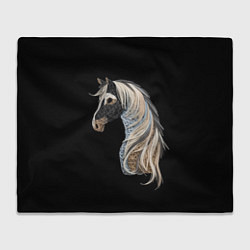Плед флисовый Вышивка Лошадь, цвет: 3D-велсофт