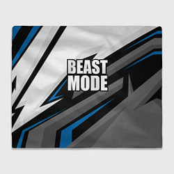 Плед флисовый Beast mode - blue sport, цвет: 3D-велсофт