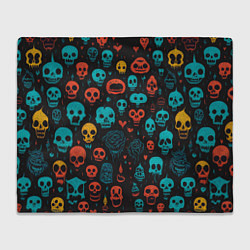 Плед флисовый Skull party, цвет: 3D-велсофт
