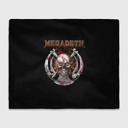 Плед флисовый Megadeth - боевой череп, цвет: 3D-велсофт