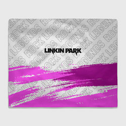 Плед флисовый Linkin Park rock legends: символ сверху, цвет: 3D-велсофт