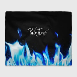 Плед флисовый Pink Floyd blue fire, цвет: 3D-велсофт