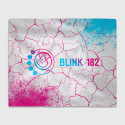 Плед флисовый Blink 182 neon gradient style: надпись и символ, цвет: 3D-велсофт