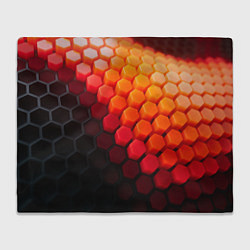 Плед флисовый Hexagon orange, цвет: 3D-велсофт