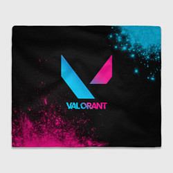 Плед флисовый Valorant - neon gradient, цвет: 3D-велсофт