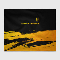 Плед флисовый Attack on Titan - gold gradient: символ сверху, цвет: 3D-велсофт