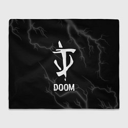 Плед флисовый Doom glitch на темном фоне, цвет: 3D-велсофт