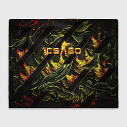 Плед флисовый CS GO fire logo, цвет: 3D-велсофт