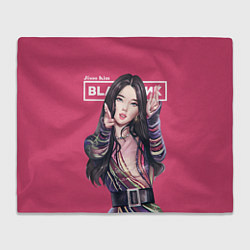 Плед флисовый Blackpink Jisoo art, цвет: 3D-велсофт