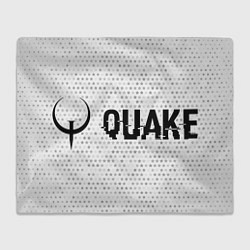 Плед флисовый Quake glitch на светлом фоне: надпись и символ, цвет: 3D-велсофт