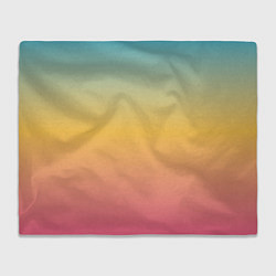 Плед флисовый Градиент Персиковый закат, цвет: 3D-велсофт