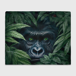Плед флисовый Крупная морда гориллы, цвет: 3D-велсофт