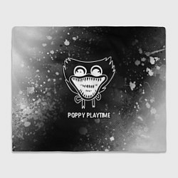 Плед флисовый Poppy Playtime glitch на темном фоне, цвет: 3D-велсофт