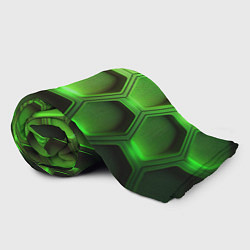 Плед флисовый Объемные зеленые соты, цвет: 3D-велсофт — фото 2