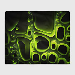 Плед флисовый Зеленая кислотная абстракция, цвет: 3D-велсофт