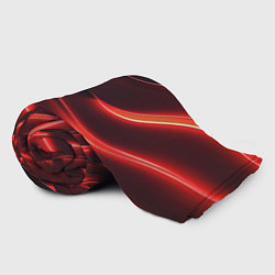 Плед флисовый Красный неон абстракция, цвет: 3D-велсофт — фото 2