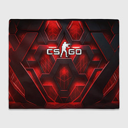 Плед флисовый CS GO red space abstract, цвет: 3D-велсофт