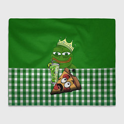 Плед флисовый Pepe King with pizza, цвет: 3D-велсофт