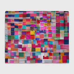 Плед флисовый Разноцветные лоскутки, цвет: 3D-велсофт