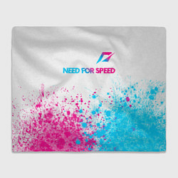 Плед флисовый Need for Speed neon gradient style: символ сверху, цвет: 3D-велсофт