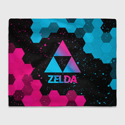 Плед флисовый Zelda - neon gradient, цвет: 3D-велсофт