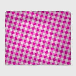 Плед флисовый Розовая клетка Барби, цвет: 3D-велсофт