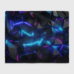 Плед флисовый Разлом неоновых плит, цвет: 3D-велсофт