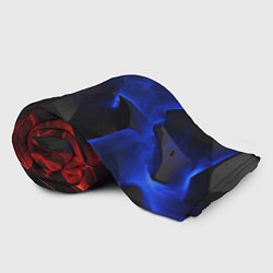 Плед флисовый Синие черные красные плиты, цвет: 3D-велсофт — фото 2
