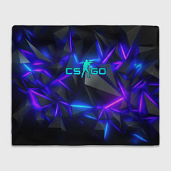 Плед флисовый CS GO неоновые плиты, цвет: 3D-велсофт