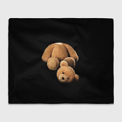 Плед флисовый Плюшевый медведь с оторванной головой, цвет: 3D-велсофт