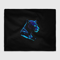 Плед флисовый Пантера киберпан, цвет: 3D-велсофт
