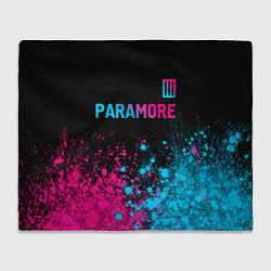 Плед флисовый Paramore - neon gradient: символ сверху, цвет: 3D-велсофт