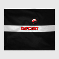 Плед флисовый Ducati motors - черный, цвет: 3D-велсофт