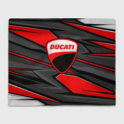 Плед флисовый Ducati - red stripes, цвет: 3D-велсофт
