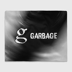 Плед флисовый Garbage glitch на темном фоне: надпись и символ, цвет: 3D-велсофт