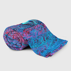Плед флисовый Лис из розово-голубых узоров, цвет: 3D-велсофт — фото 2