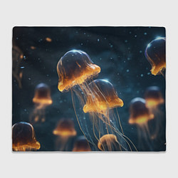 Плед флисовый Люминисцентные медузы, цвет: 3D-велсофт