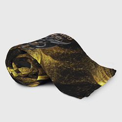 Плед флисовый Baldurs Gate 3 logo gold black, цвет: 3D-велсофт — фото 2