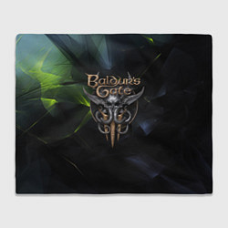 Плед флисовый Baldurs Gate 3 logo dark green, цвет: 3D-велсофт