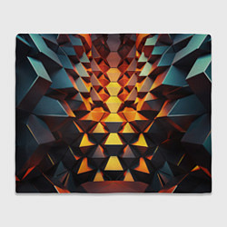 Плед флисовый Объемные кубы полигон, цвет: 3D-велсофт