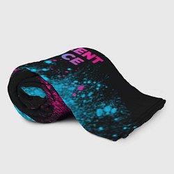 Плед флисовый A Silent Voice - neon gradient: символ сверху, цвет: 3D-велсофт — фото 2