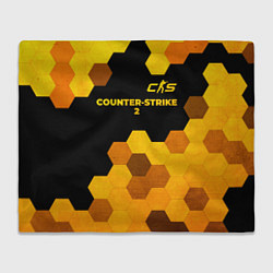 Плед флисовый Counter-Strike 2 - gold gradient: символ сверху, цвет: 3D-велсофт