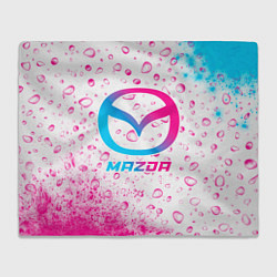 Плед флисовый Mazda neon gradient style, цвет: 3D-велсофт