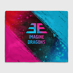 Плед флисовый Imagine Dragons - neon gradient, цвет: 3D-велсофт