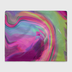Плед флисовый Неоновая геометрическая абстракция, цвет: 3D-велсофт