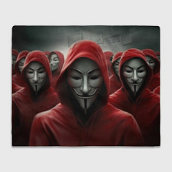 Плед Анонимусы в красных капюшонах