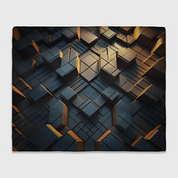 Плед флисовый Объемные кубы, цвет: 3D-велсофт